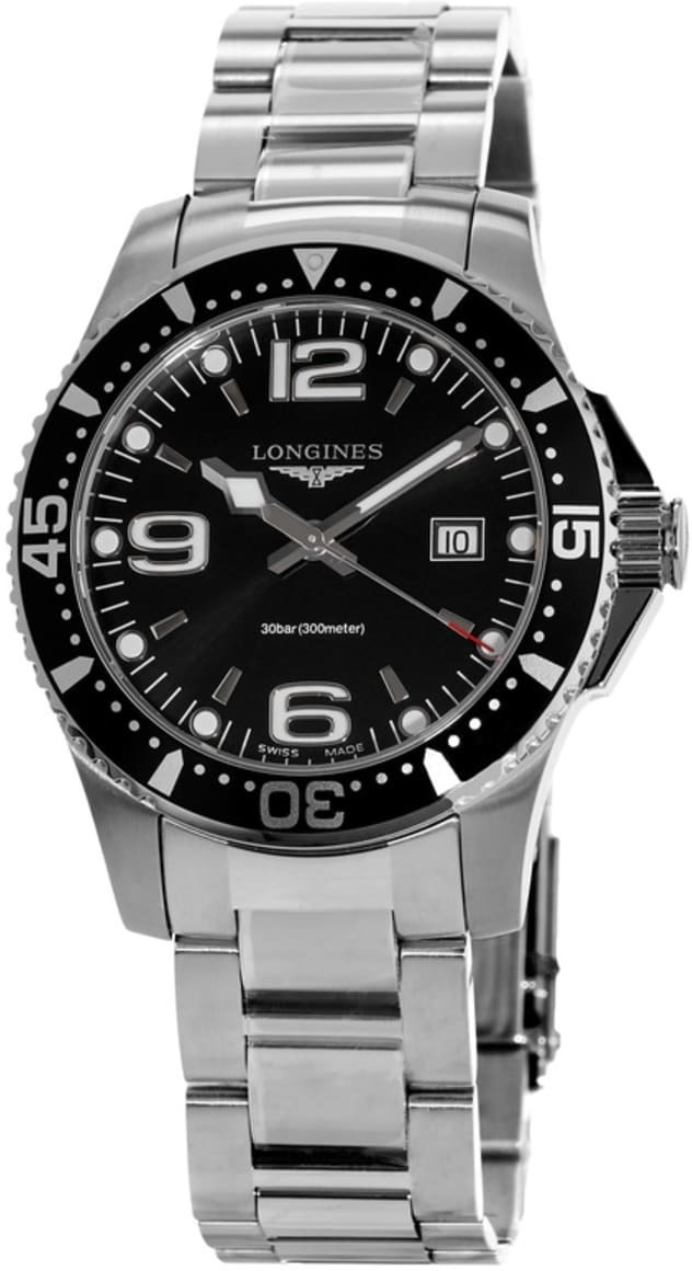 Longines Miesten kello L3.730.4.56.6 Hydroconquest Musta/Teräs Ø39