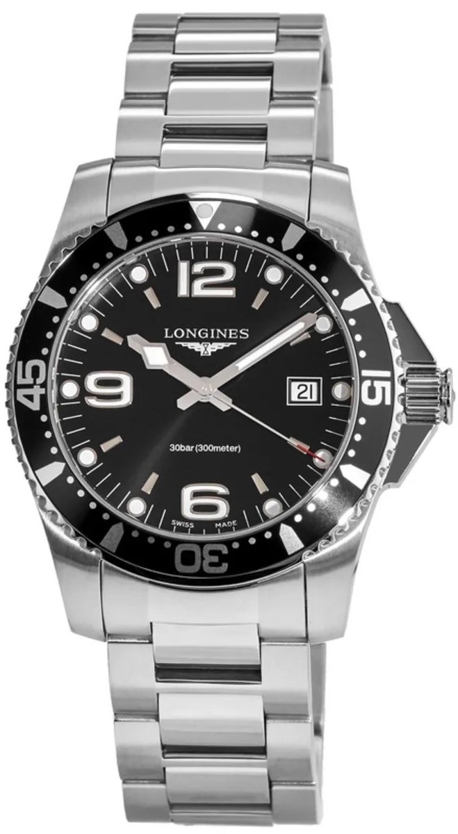 Longines Miesten kello L3.740.4.56.6 HydroConquest Musta/Teräs Ø41