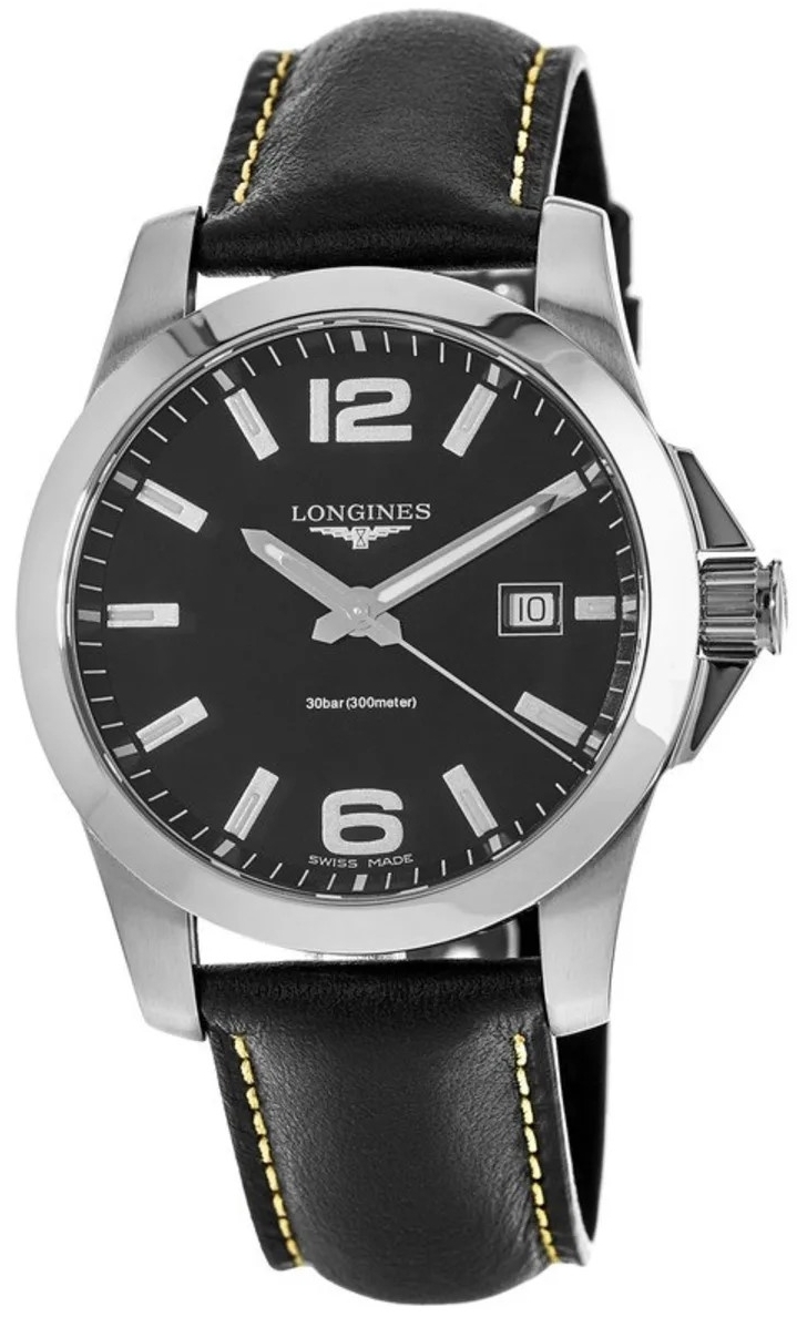 Longines Miesten kello L3.759.4.58.3 Conquest Musta/Nahka Ø41 mm