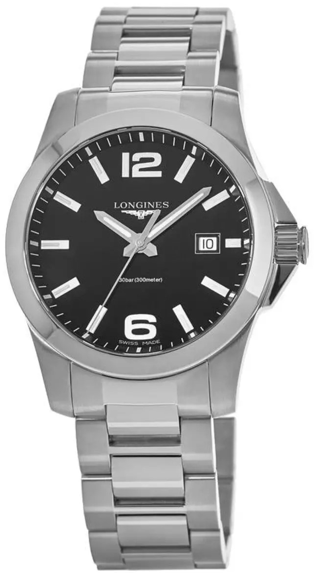 Longines Miesten kello L3.759.4.58.6 Conquest Musta/Teräs Ø41 mm