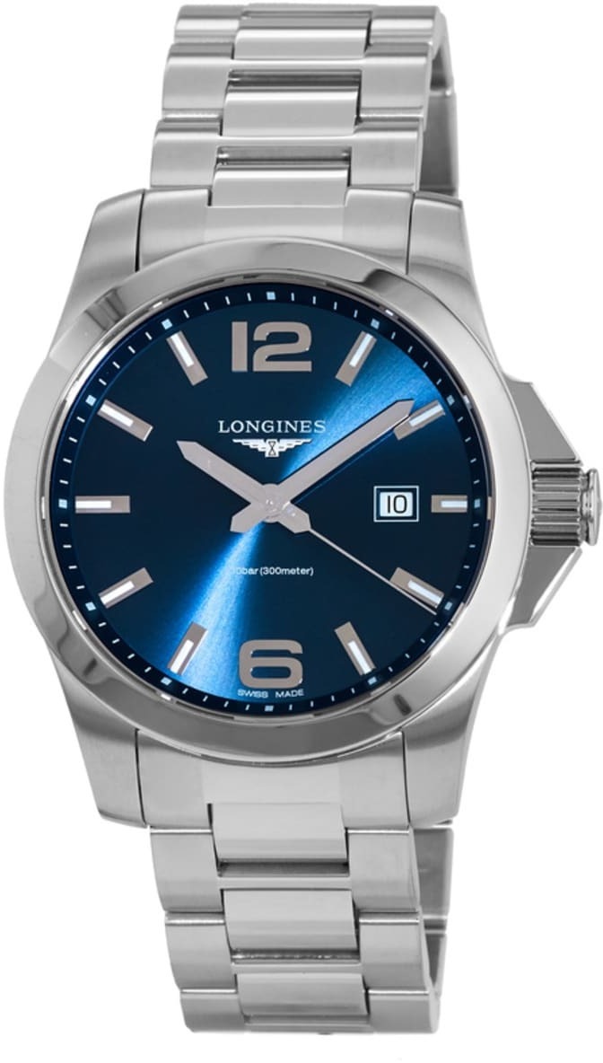 Longines Miesten kello L3.760.4.96.6 Conquest Sininen/Teräs Ø43 mm