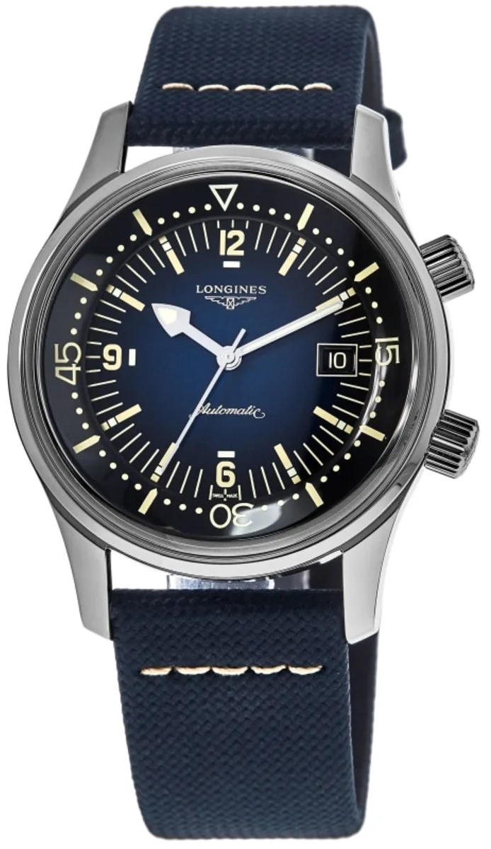 Longines Miesten kello L3.774.4.90.2 Legend Diver Sininen/Tekstiili