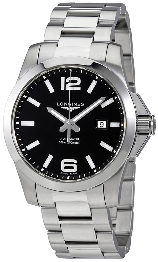 Longines Miesten kello L3.778.4.58.6 Conquest Musta/Teräs Ø43 mm