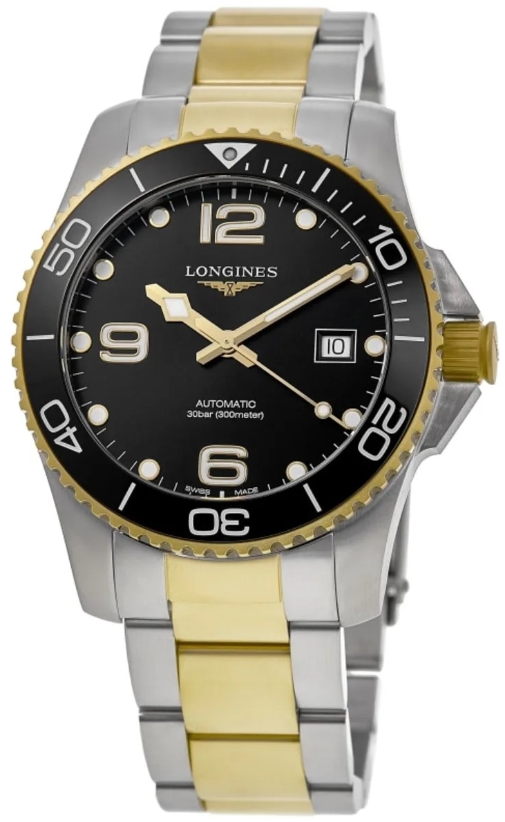 Longines Miesten kello L3.781.3.56.7 HydroConquest Musta/Teräs Ø41