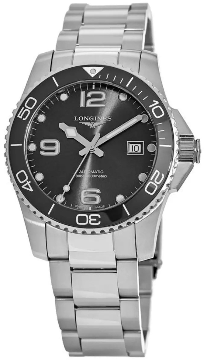 Longines Miesten kello L3.781.4.56.6 Hydroconquest Musta/Teräs Ø41