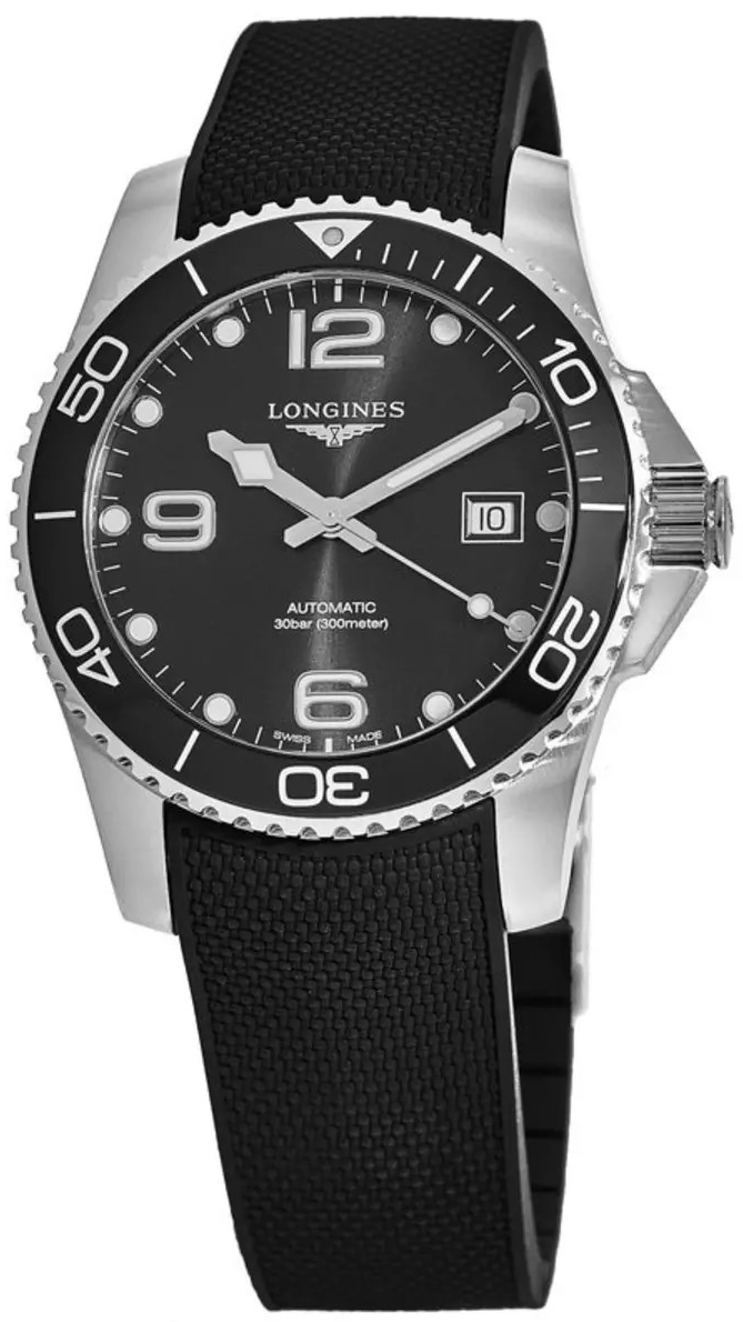 Longines Miesten kello L3.781.4.56.9 Hydroconquest Musta/Kumi Ø41 mm