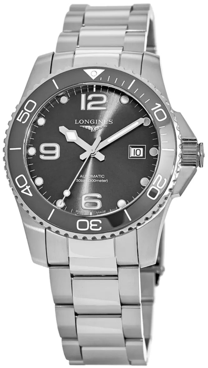 Longines Miesten kello L3.781.4.76.6 Hydroconquest Harmaa/Teräs Ø41