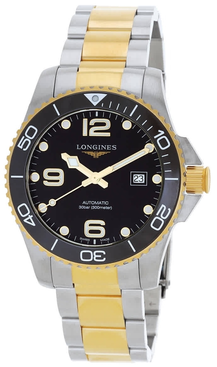 Longines Miesten kello L3.782.3.56.7 HydroConquest Musta/Teräs Ø43