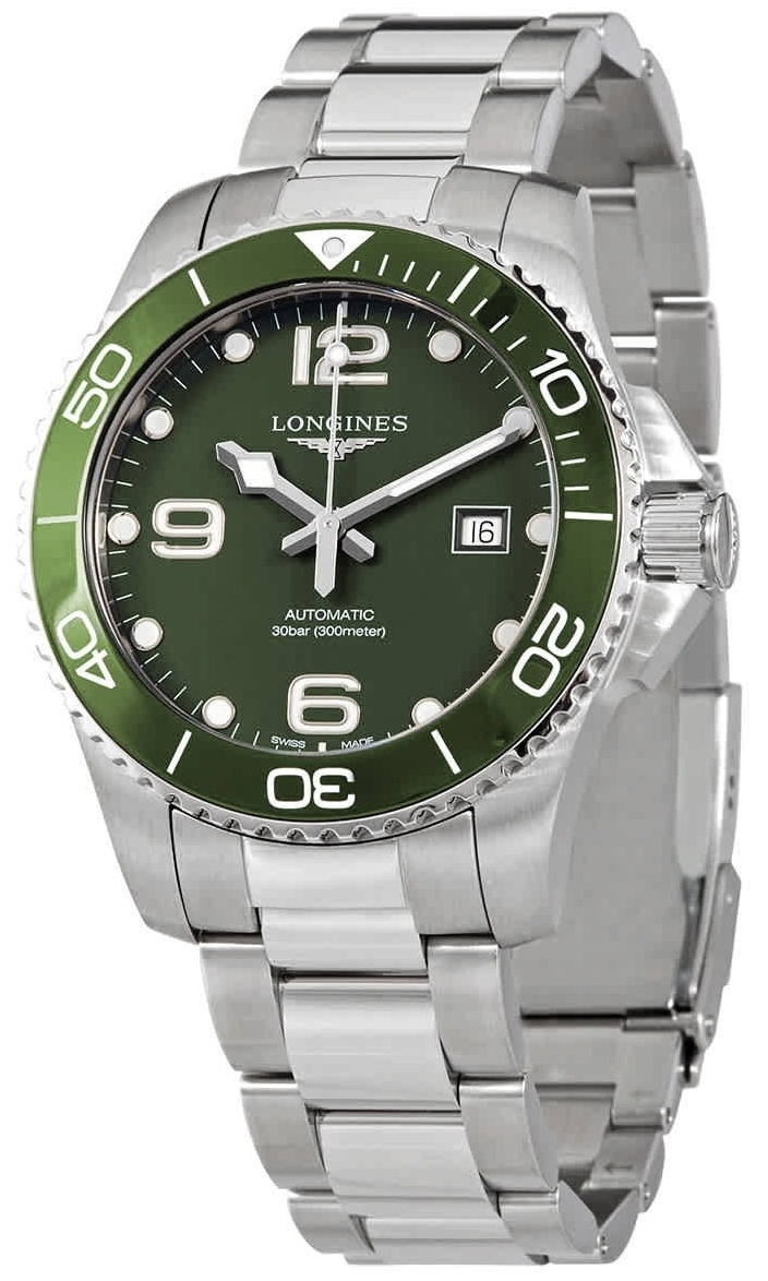 Longines Miesten kello L3.782.4.06.6 Hydroconquest Vihreä/Teräs