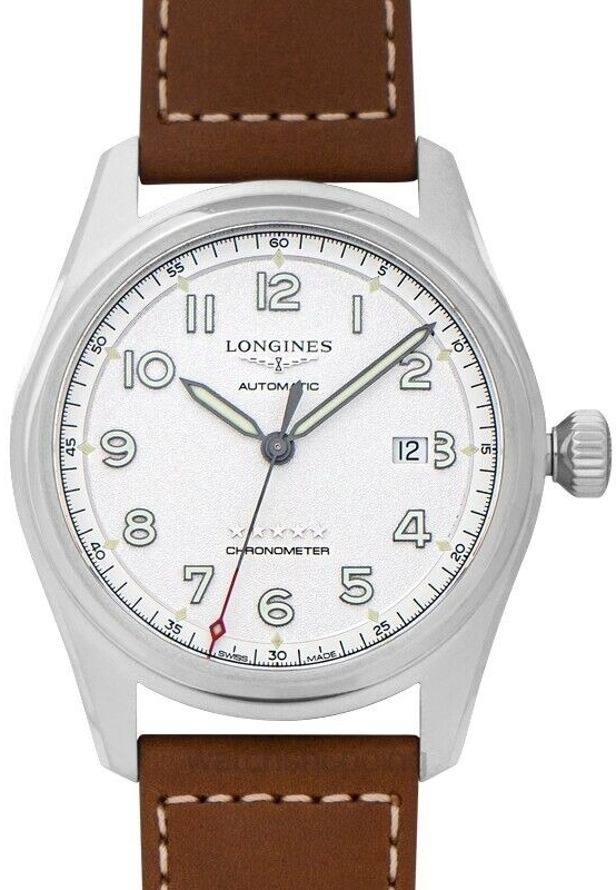 Longines Miesten kello L3.811.4.73.2 Spirit Hopea/Nahka Ø42 mm