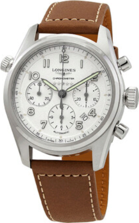 Longines Miesten kello L3.820.4.73.2 Spirit Hopea/Nahka Ø42 mm