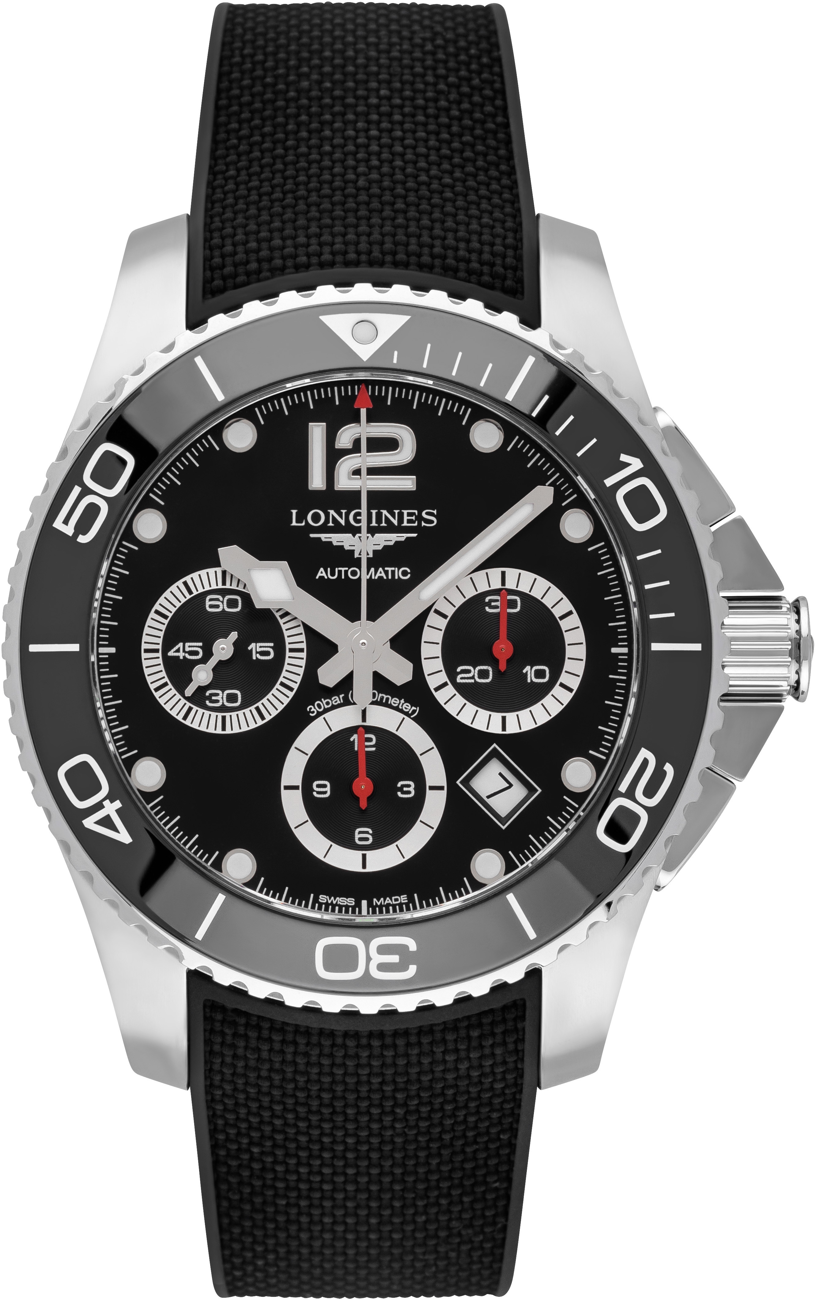 Longines Miesten kello L3.883.4.56.9 Hydroconquest Musta/Kumi Ø43 mm