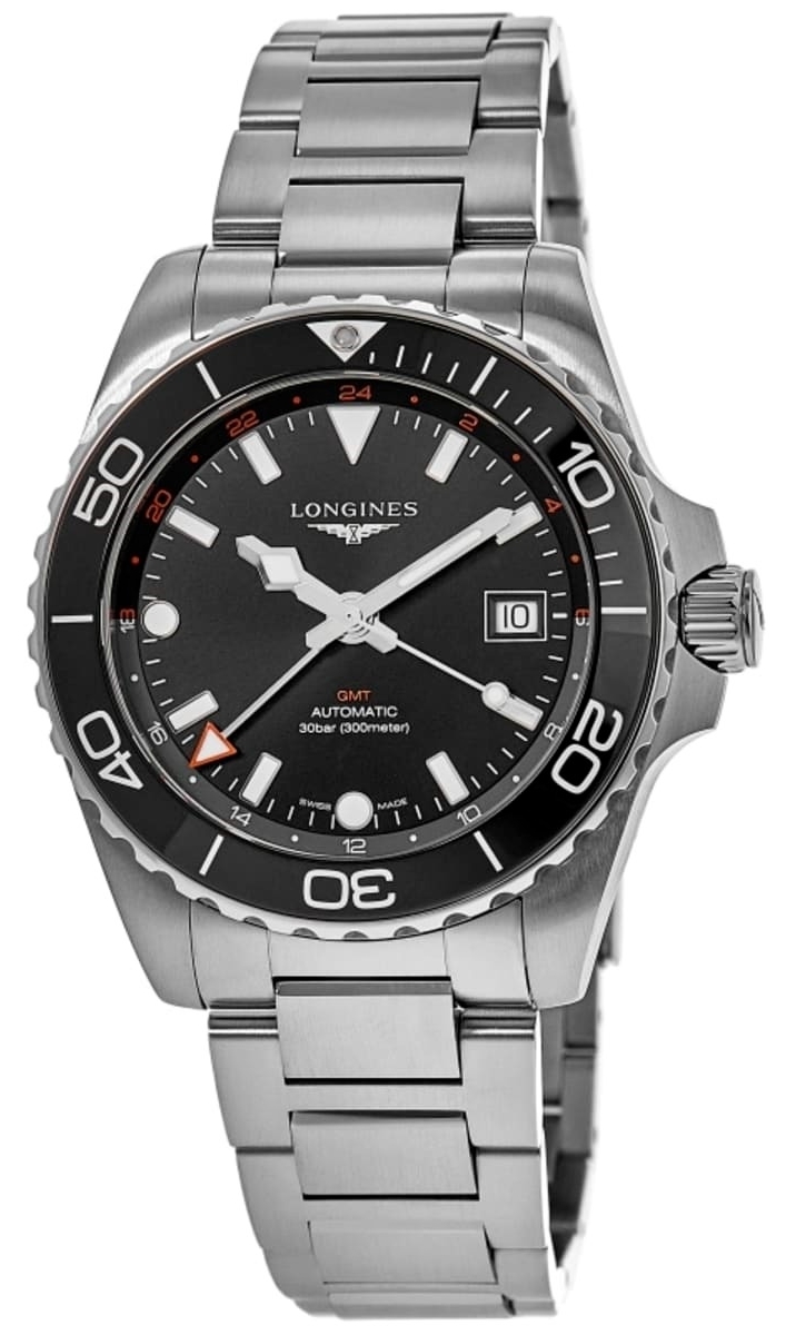 Longines Miesten kello L3.890.4.56.6 Hydroconquest Musta/Teräs Ø43