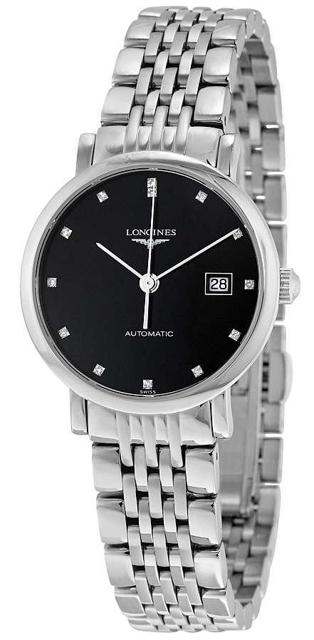 Longines Naisten kello L4.310.4.57.6 Elegant Musta/Teräs Ø29 mm