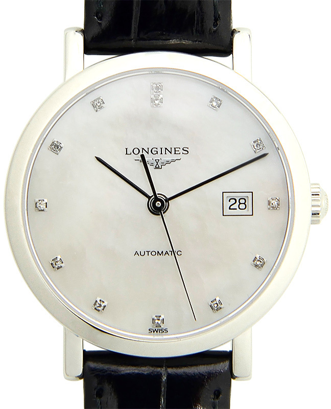 Longines Naisten kello L4.310.4.87.2 Elegant Valkoinen/Nahka Ø29 mm