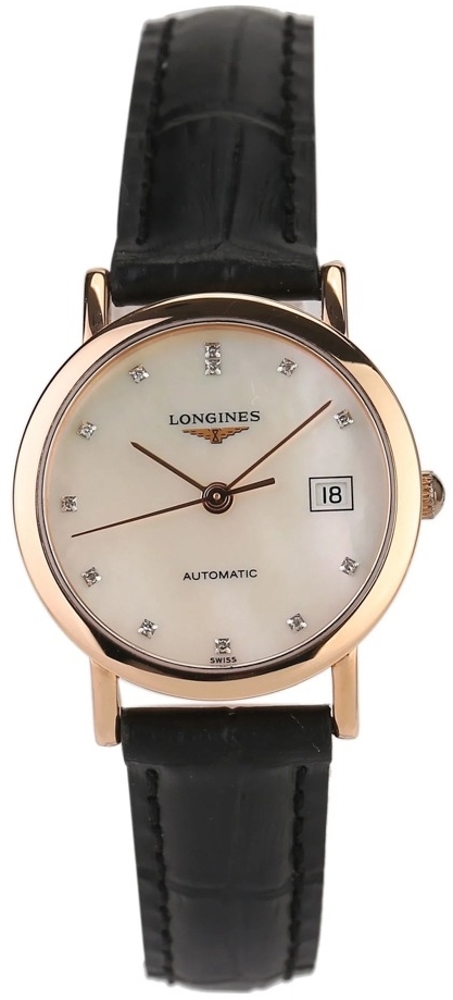 Longines Naisten kello L4.378.8.87.4 Elegant Valkoinen/Nahka Ø27.2 mm