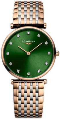 Longines Naisten kello L4.512.1.08.7 Grande Classique Vihreä/Teräs