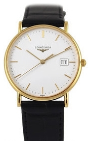 Longines Miesten kello L4.743.6.12.0 Presences Valkoinen/Nahka Ø33.5