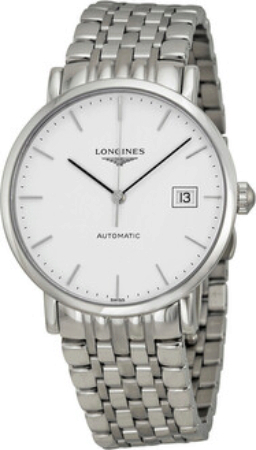 Longines Miesten kello L4.810.4.12.6 Elegant Valkoinen/Teräs Ø37 mm