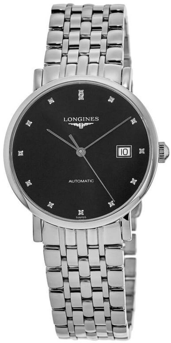 Longines Miesten kello L4.810.4.57.6 Elegant Musta/Teräs Ø37 mm