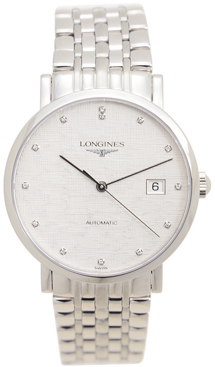 Longines Miesten kello L4.810.4.77.6 Elegant Hopea/Teräs Ø37 mm