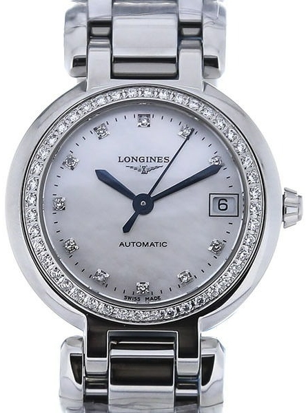 Longines Naisten kello L8.111.0.87.6 PrimaLuna Valkoinen/Teräs