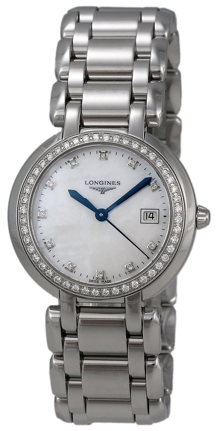 Longines Naisten kello L8.112.0.87.6 PrimaLuna Valkoinen/Teräs Ø30