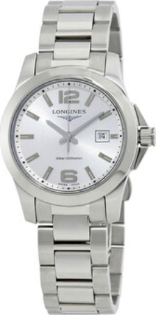 Longines Naisten kello L3.376.4.76.6 Conquest Hopea/Teräs Ø29.5 mm