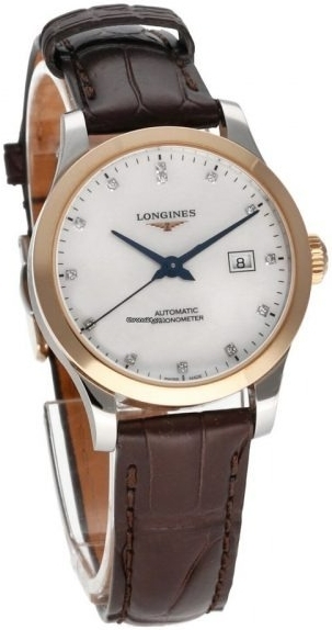 Longines Naisten kello L2.321.5.87.2 Record Valkoinen/Nahka Ø30 mm