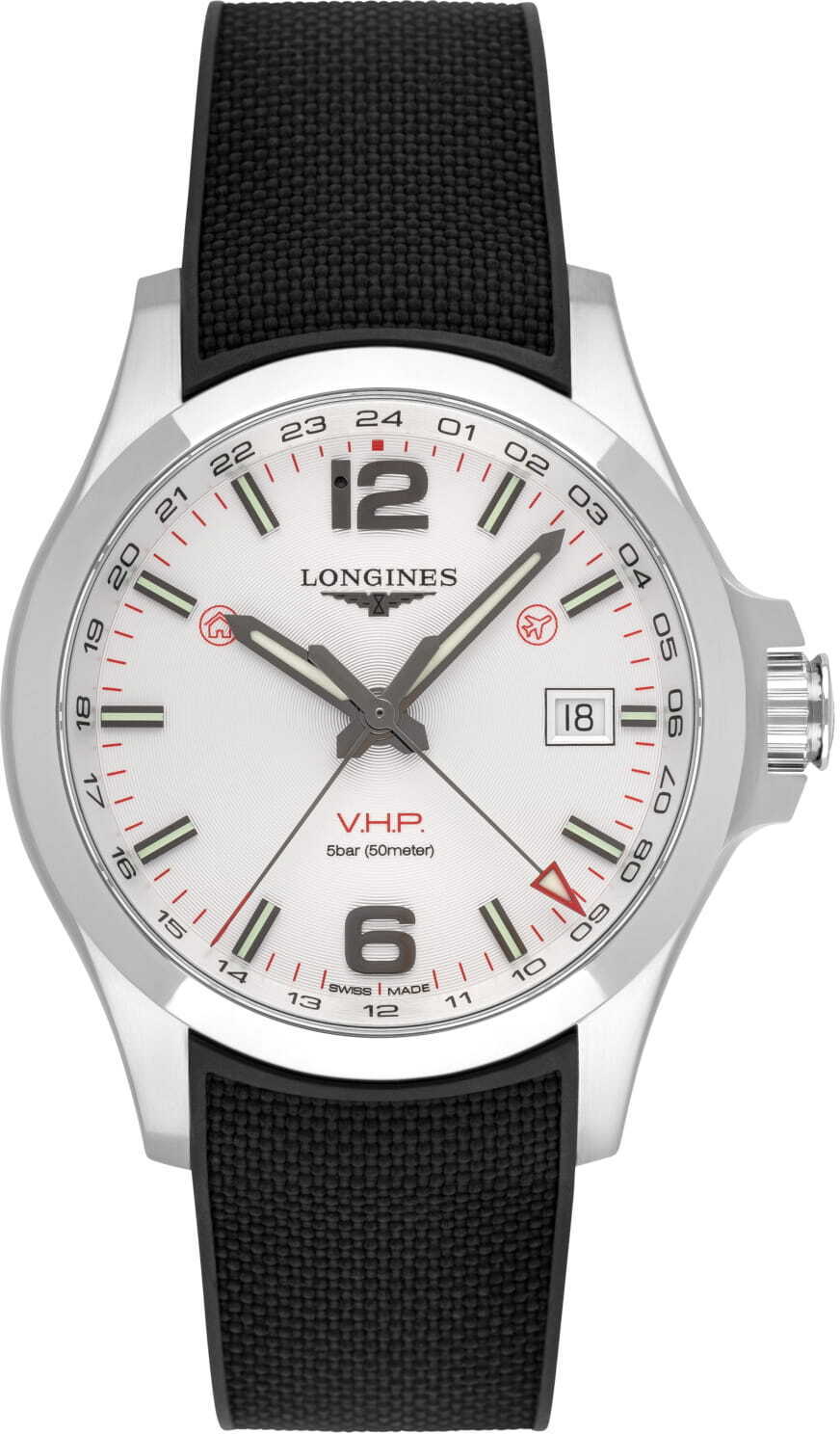 Longines Conquest V.H.P. Miesten kello L3.728.4.76.9 Hopea/Kumi Ø43