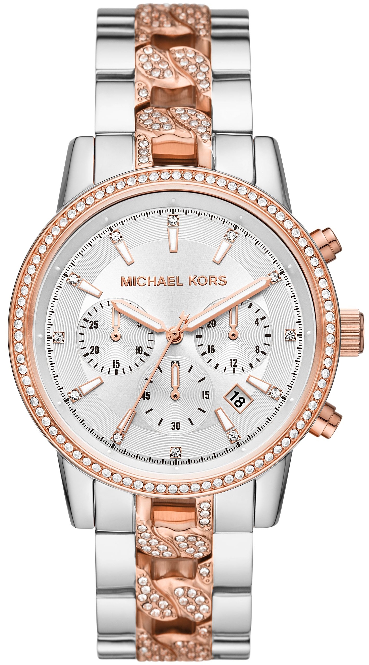 Michael Kors Ritz Naisten kello MK6938 Valkoinen/Punakultasävyinen