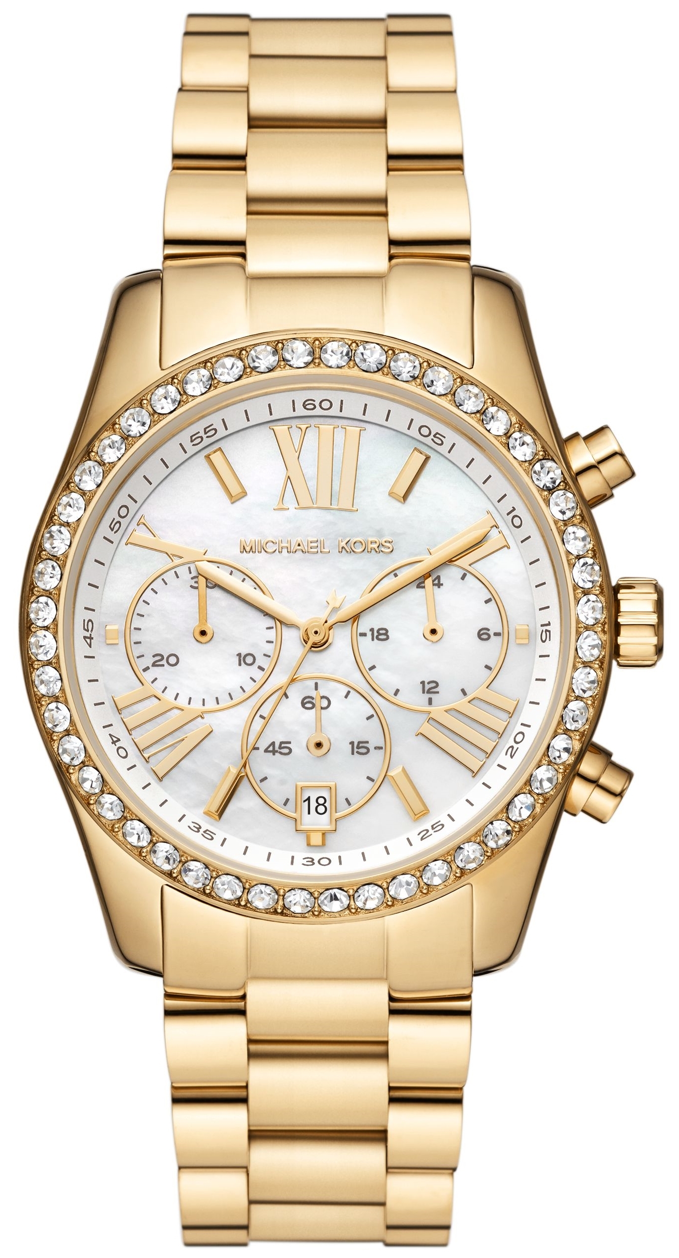 Michael Kors Naisten kello MK7241 Lexington Hopea/Kullanvärinen