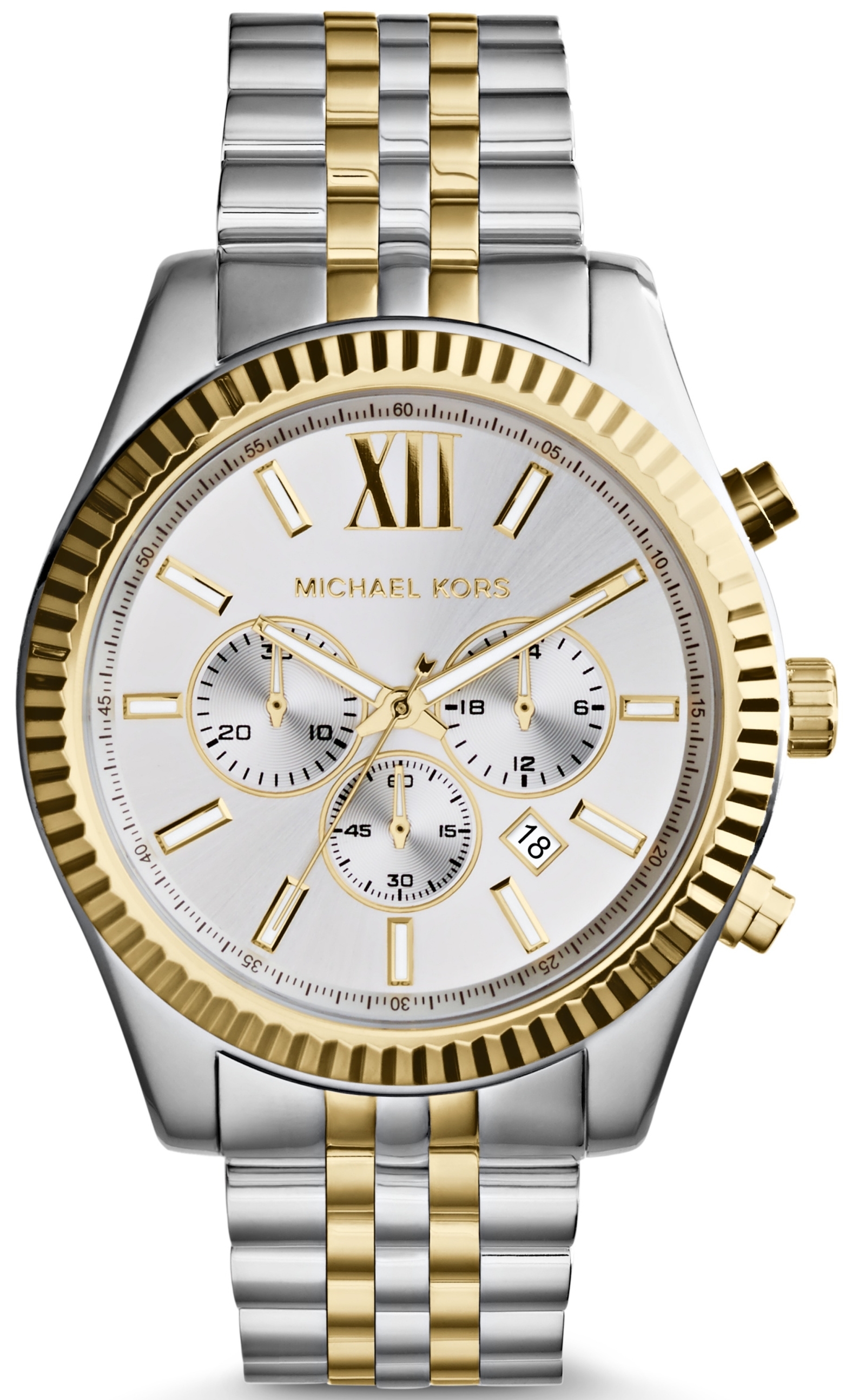 Michael Kors Miesten kello MK8344 Lexington Hopea/Kullanvärinen