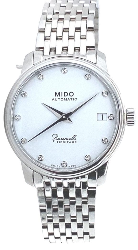 Mido Naisten kello M027.207.11.016.00 Baroncelli Valkoinen/Teräs