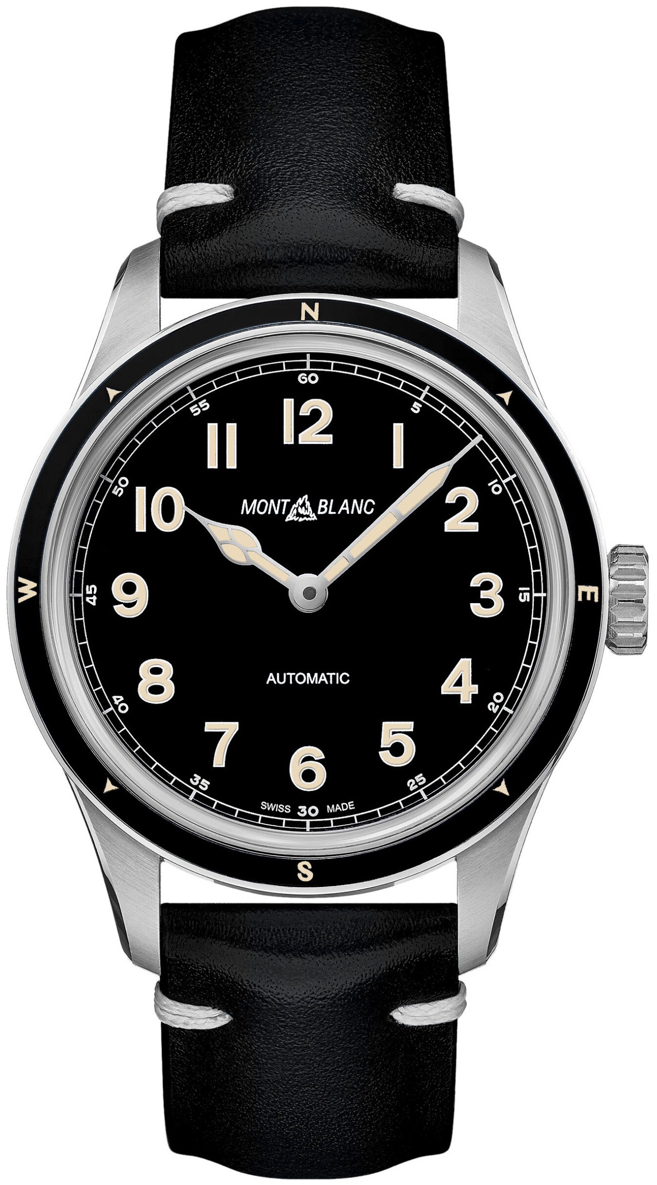 Montblanc 1858 126760 Musta/Nahka Ø40 mm