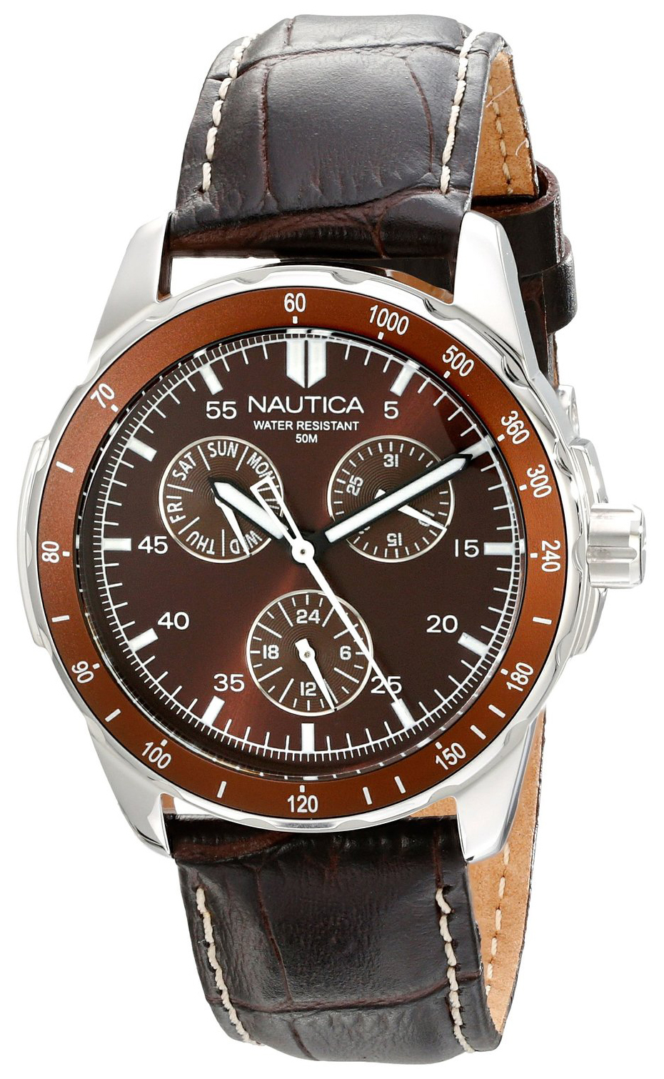 Nautica Windseeker Miesten kello N09550G Ruskea/Nahka Ø38 mm