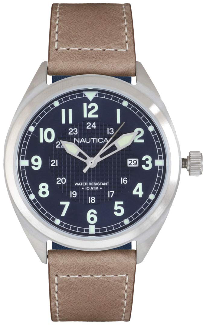 Nautica Miesten kello NAPBTP002 Sininen/Nahka Ø44 mm