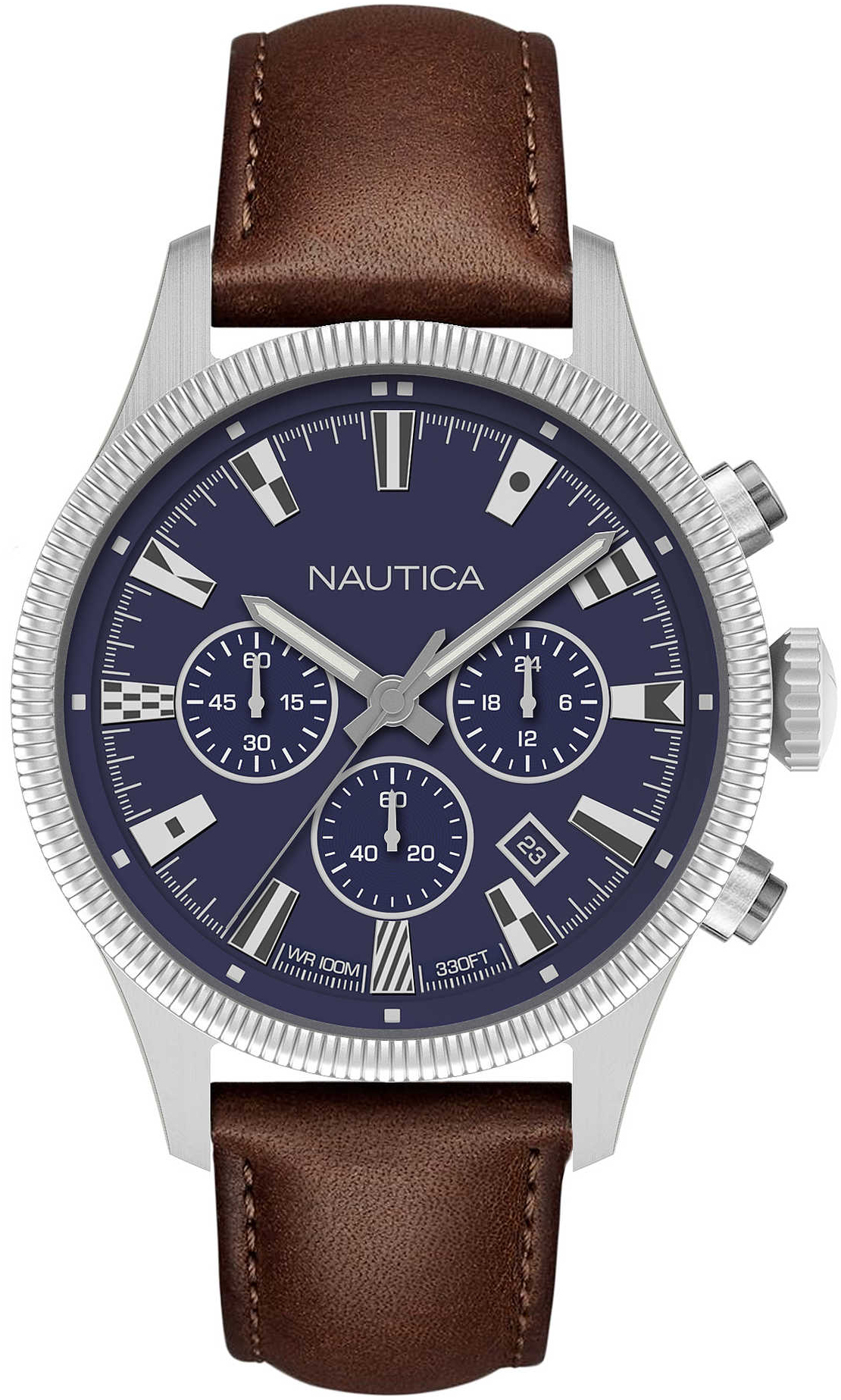 Nautica Miesten kello NAPSTB006 Sininen/Nahka Ø45 mm