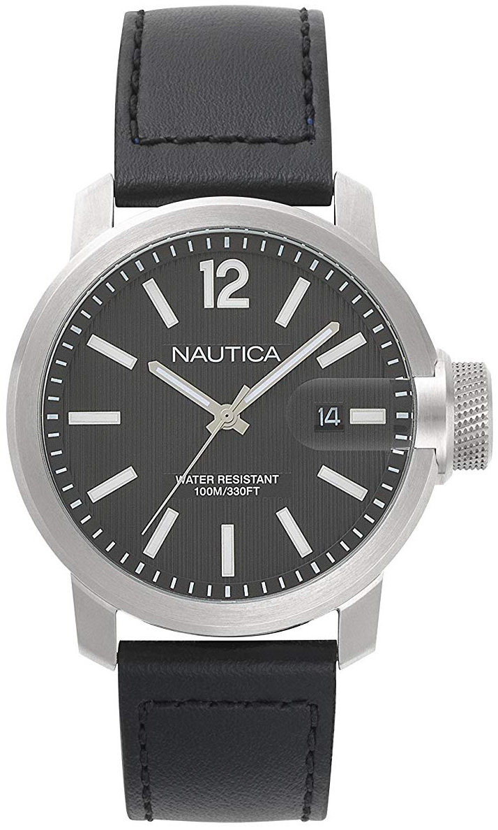 Nautica Miesten kello NAPSYD002 Sydney Musta/Nahka Ø44 mm