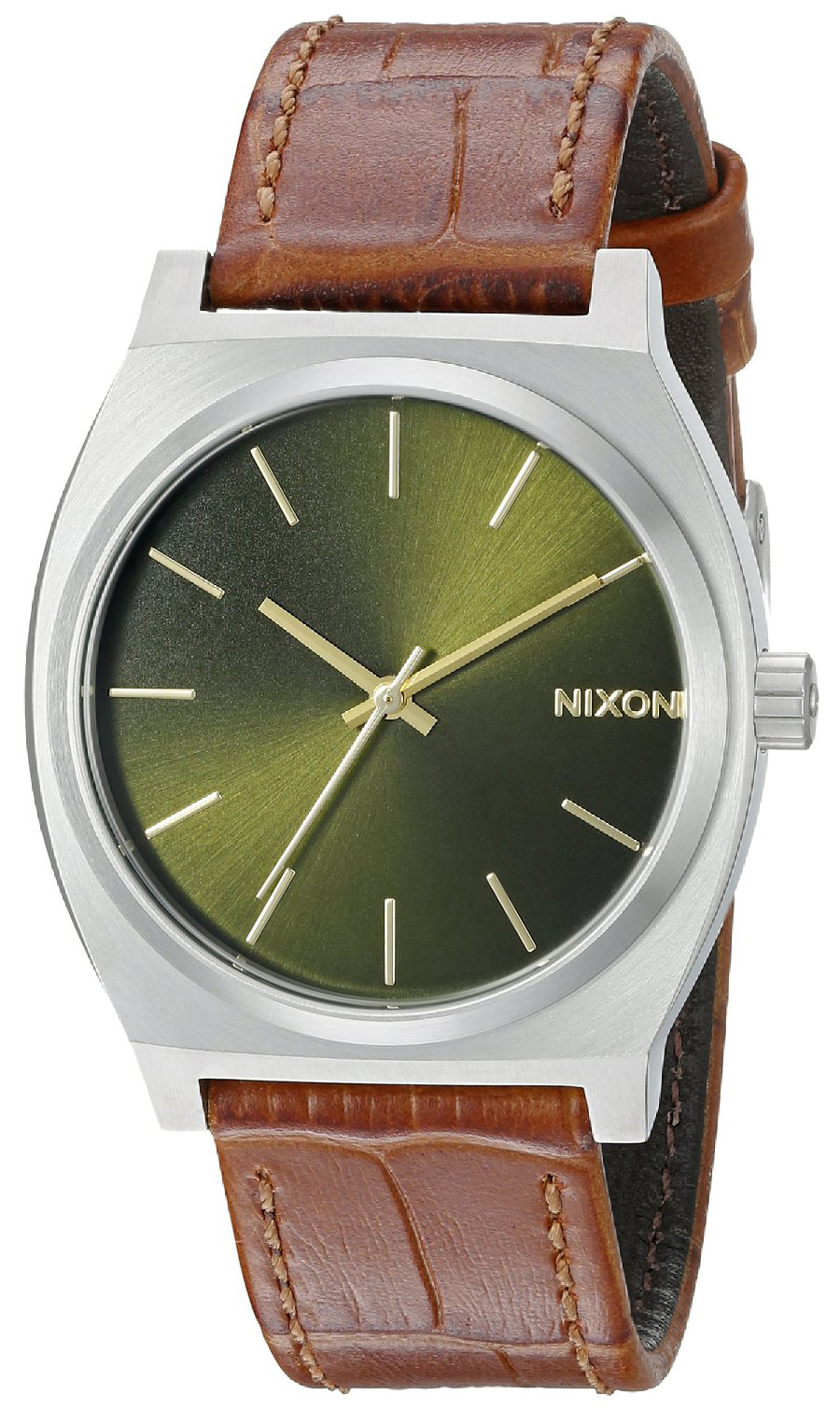 Nixon The Time Teller Miesten kello A0451888-00 Vihreä/Nahka