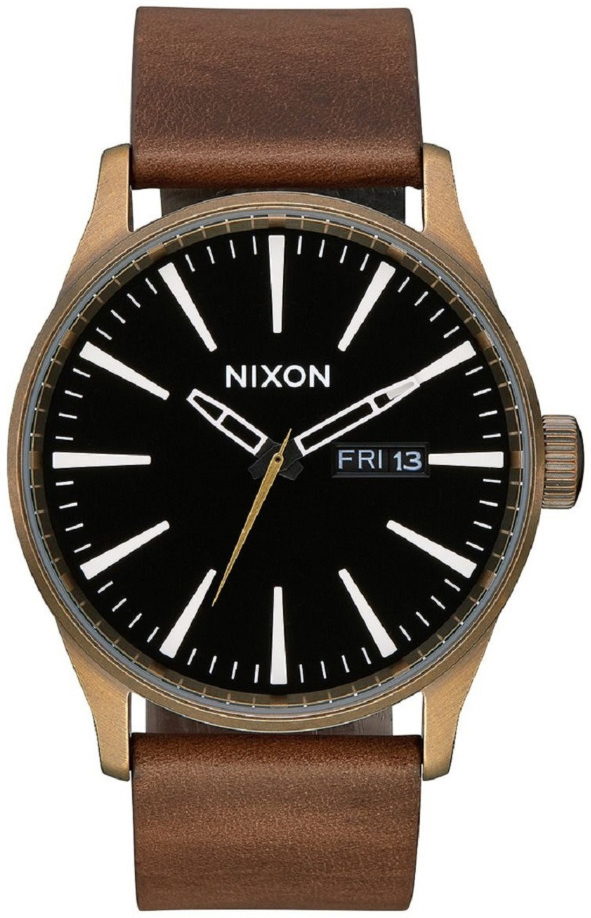 Nixon Miesten kello A1053053-00 The Sentry Musta/Nahka Ø42 mm