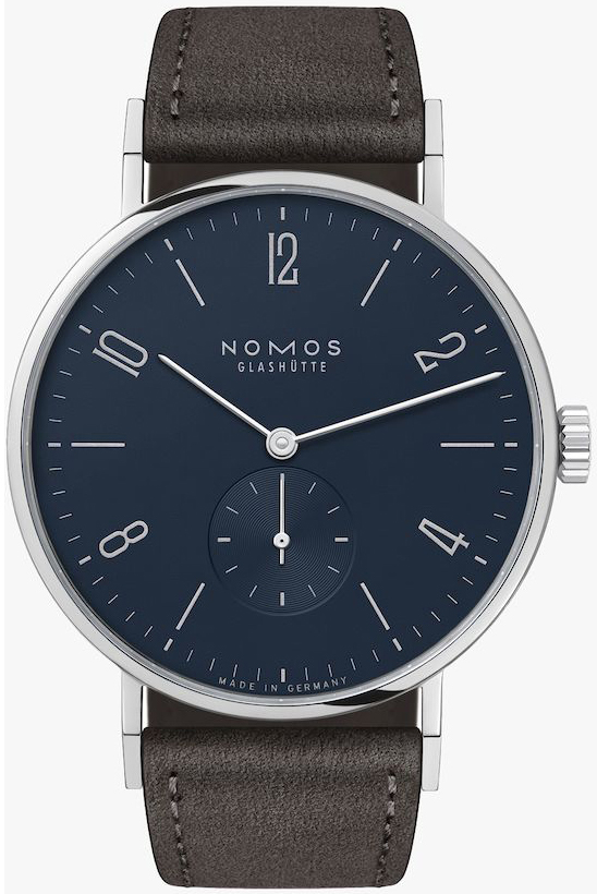 Nomos Glashütte Miesten kello N-166 Tangente Sininen/Nahka Ø37.5 mm