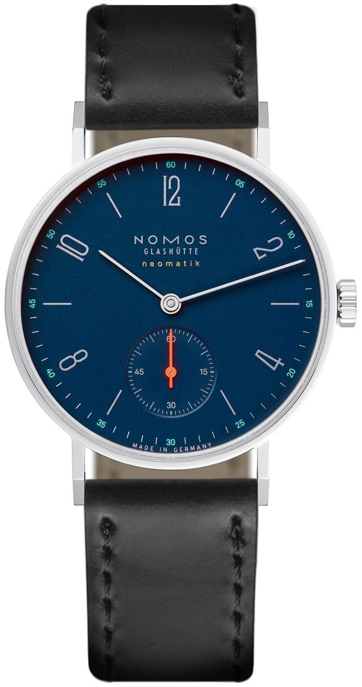 Nomos Glashütte N-177 Tangente Sininen/Nahka Ø35 mm