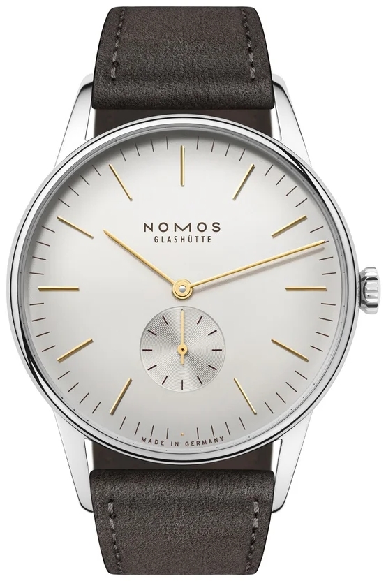 Nomos Glashütte Miesten kello N-379 Orion Hopea/Nahka Ø38 mm