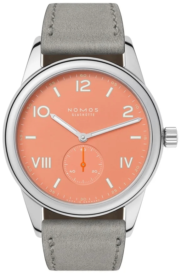 Nomos Glashütte Miesten kello N-725.GB Club Campus Oranssi/Nahka