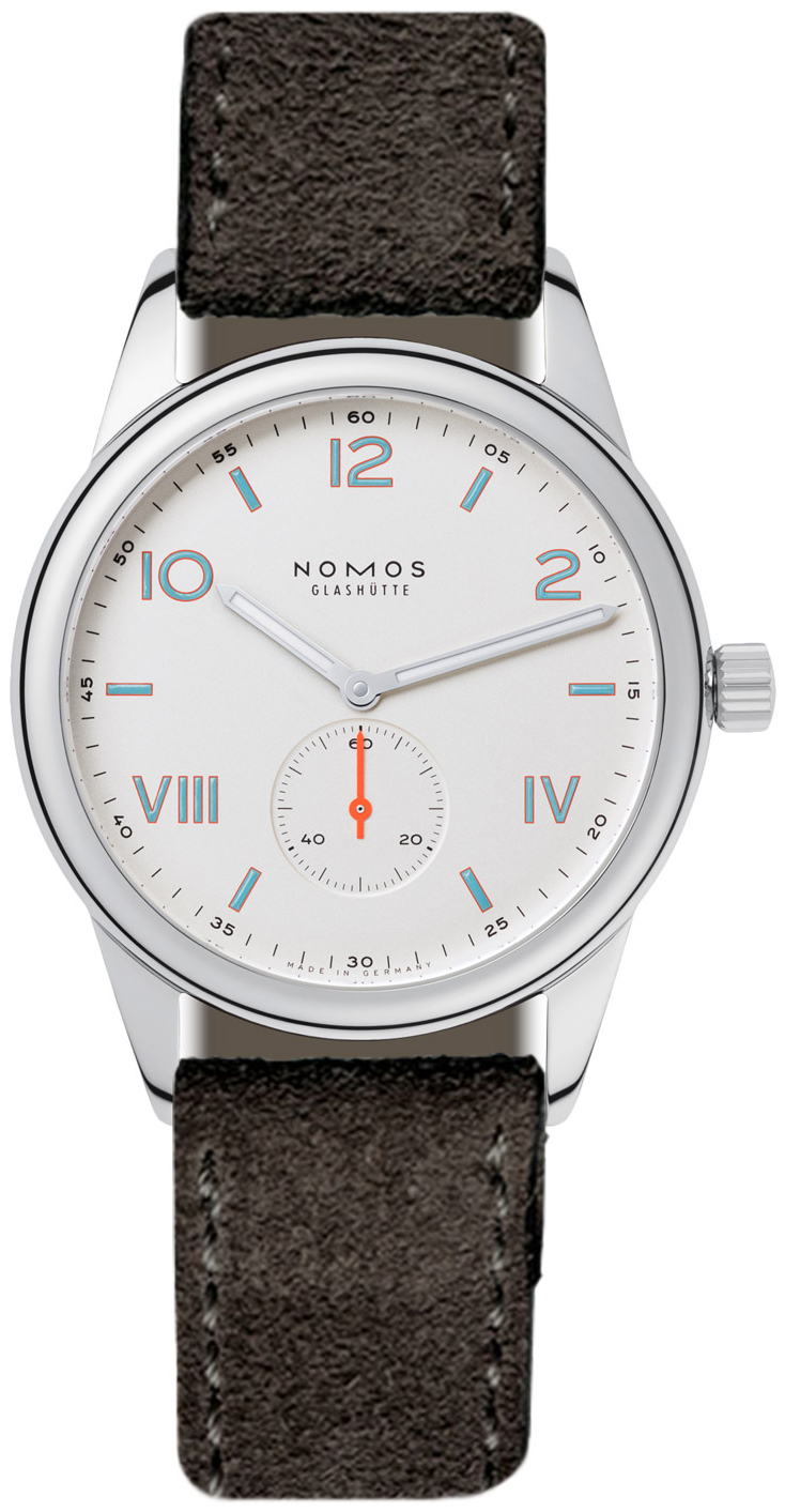 Nomos Glashütte Miesten kello N-735 Club Valkoinen/Nahka Ø38.5 mm