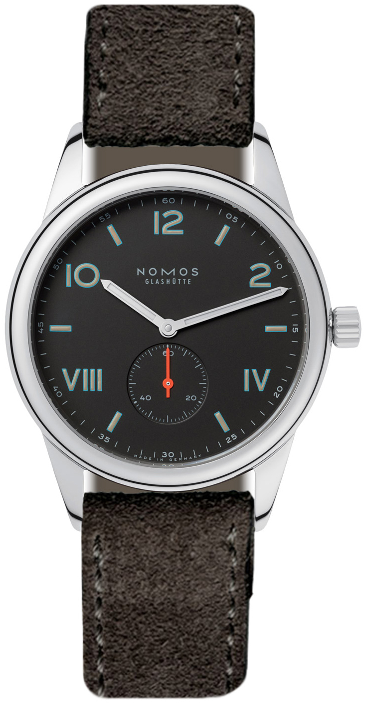 Nomos Glashütte Miesten kello N-736 Club Musta/Nahka Ø38.5 mm