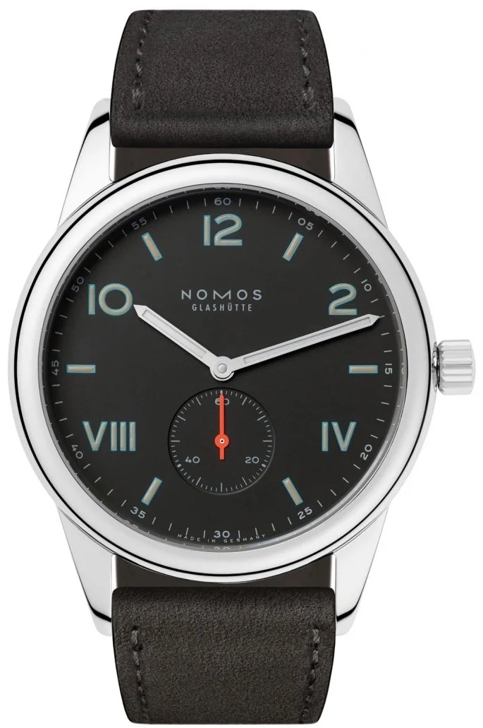 Nomos Glashütte Miesten kello N-738 Club Campus Musta/Nahka Ø38.5 mm