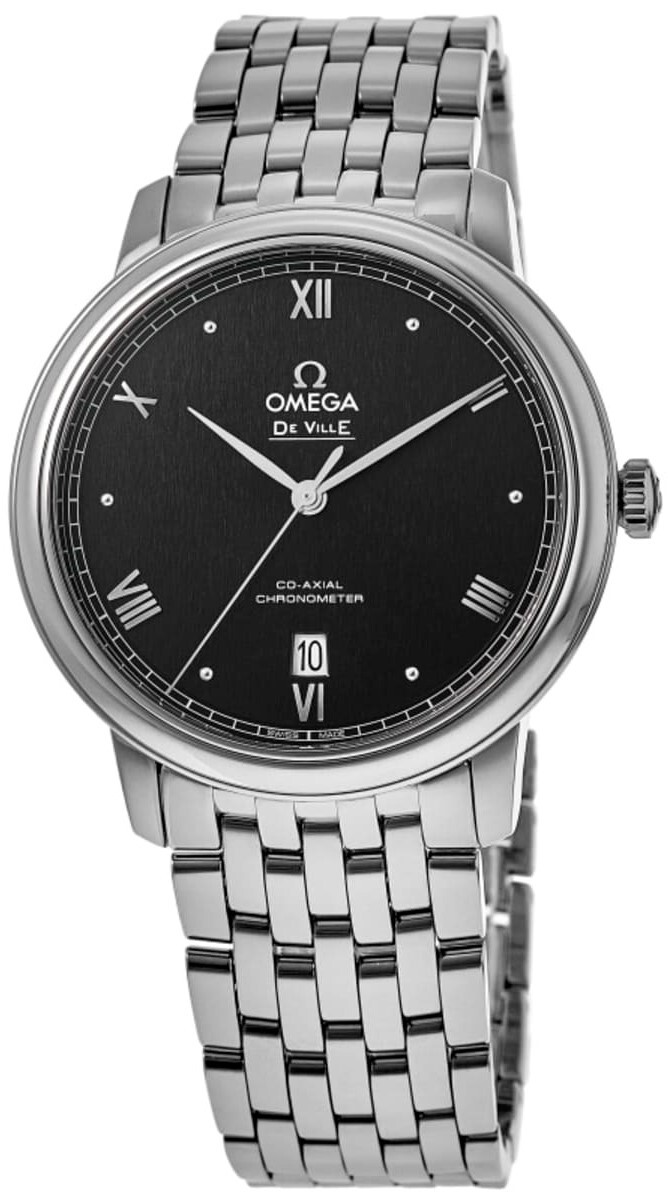 Omega 424.10.40.20.01.003 De Ville Prestige Musta/Teräs Ø39.5 mm