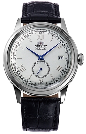 Orient Miesten kello RA-AP0104S30B Bambino Valkoinen/Nahka Ø38.4 mm